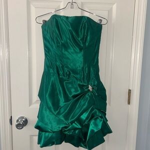 Jessica McClintock Teal Satin Dress
